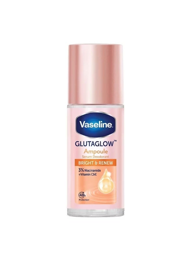 Vaseline Roll-On Serum GlutaGlow Ampoule Deodorant, Bright Renew, 45 ml, Antiperspirant with Niacinamide and Vitamins - Image 1